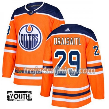 Edmonton Oilers tröja Leon Draisaitl 29 Adidas 2017-2018 Orange Authentic - NHL Tröjor Barn